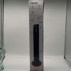 iHome ProAir Tower Fan 32in White 3-Speed Quiet Slim w/ Dial