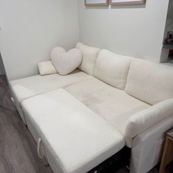 Boucle/ Sherpa sleeper sofa
