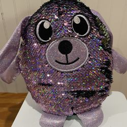 Shimmeez 8" Delilah Dog Plush Reversible Sequin Plush Stuffed 