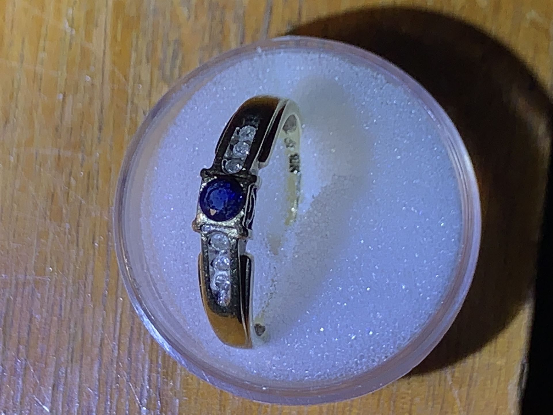10 K Promise Ring/Sapphire Diamond Accents