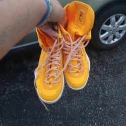 Yellow And Red Fila Boots 