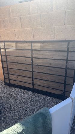 Wood Slat Metal Frame Side Gates