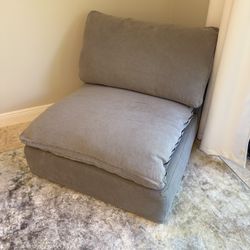 Restoration Hardware cloud couch chair gray , couch, sofa, living room furniture, RH.