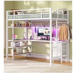 Loft Bed With Desk + Storage