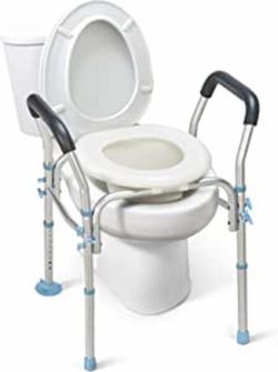OasisSpace Stand Alone Raised Toilet Seat 300lbs