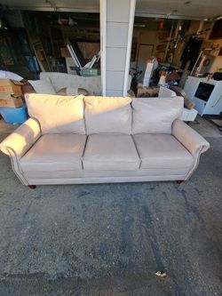 Gray leather couch