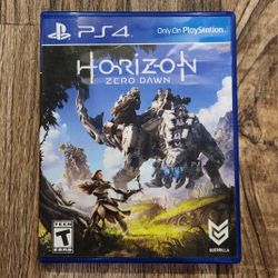 Playstation 4 PS4 Horizon Zero Dawn video game disc and case, Guerrilla Games