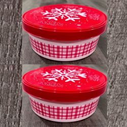 New Set of 2 Plastic Holiday Treat Containers