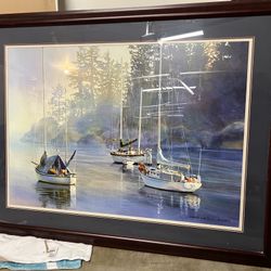 Serenity by Kiff Holland Print In Wood Frame With Mat