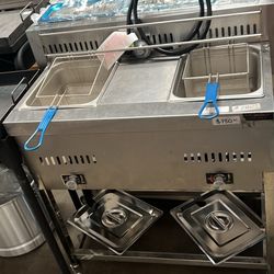 Deep Fryer New In Box With Hose And Lids/ Nuevo Fridora De Gas Propano/ papas I Pollo Fridora Con Llantas