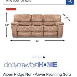 Cindy Crawford (Rooms To Go) microfiber dual reclining sofa