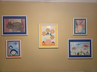 Art work framed for kids playroom!