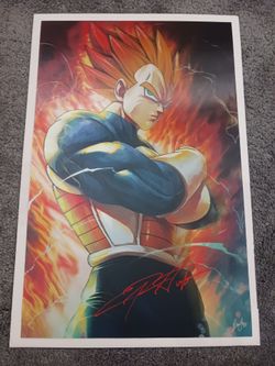 Vegeta 3D Poster (Actor Signature Plus Frame)