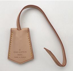 Auth Louis Vuitton Vachetta Clochette Leather Studded Brass Bag Charm LV