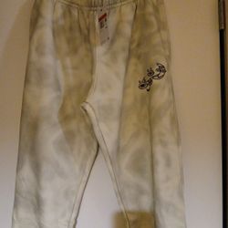 Men's Nike Sportswear Club Fleece Joggers Size Large Gray White Brand New 