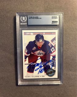 1992-93 OPC Premier #68 Teemu Selanne Rookie Card w/ on card auto & HOF inscription