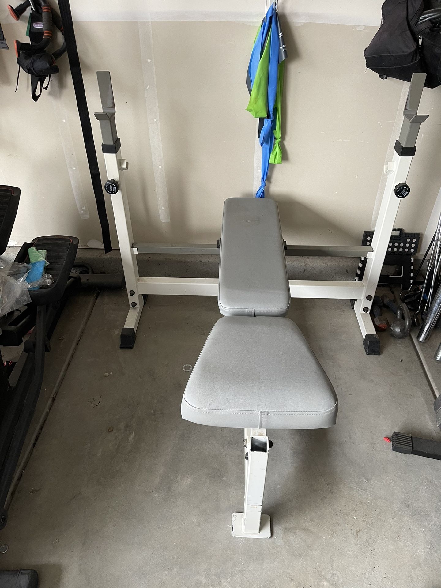 Olympic Bench Press w/ Leg Extension And Curl Pad