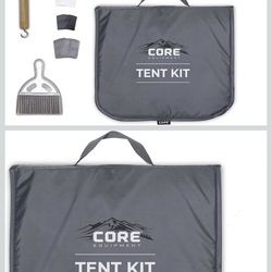 NEW Core Equipment Tent Kit Gray 40231, Mallet, Stakes, Guylines, Repair Patches