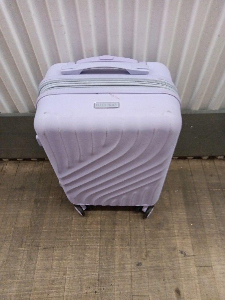 Rolling Ellen Tracy Purple Clamshell Suitcase