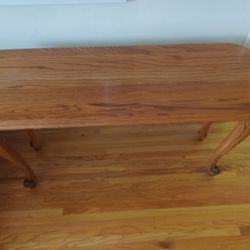 Vintage Solid Oak Oval Entry Table