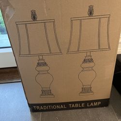 PARTPHONER 28" High Traditional Style Table Lamps Set of 2, Vintage Bronze Bedside Nightstand Lamp