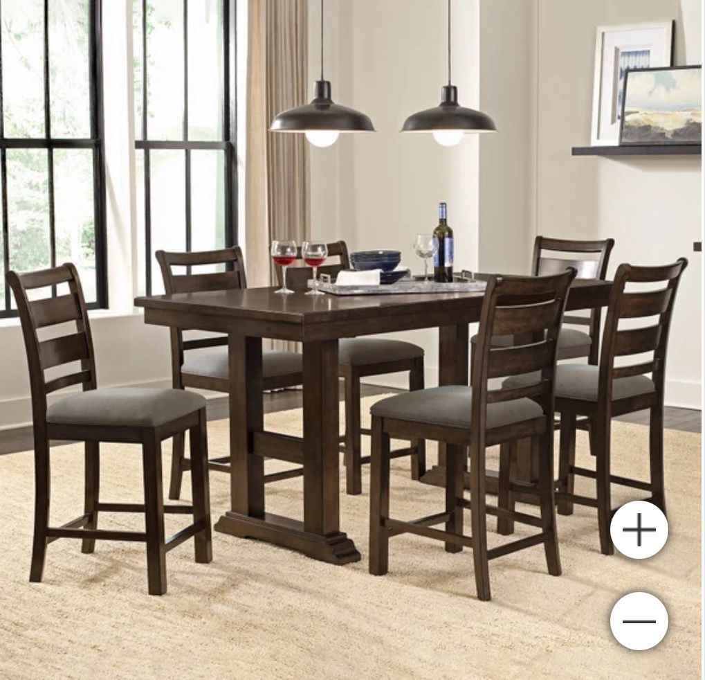 Solid Wood Counter-Height Dining Table Set