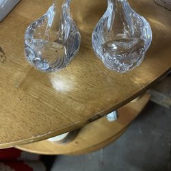 Rosenthal Crystal Bird Candleholders