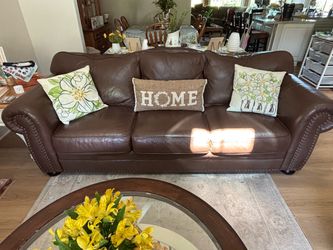 Leather sofa & armchairs for sale
