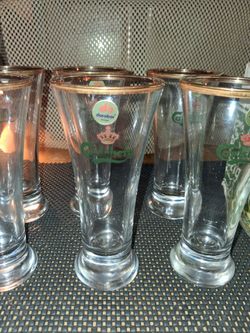 Set of six Carlsberg glasses in original box. Vintage. Excellent condition! Selling as a set. All sales final.
