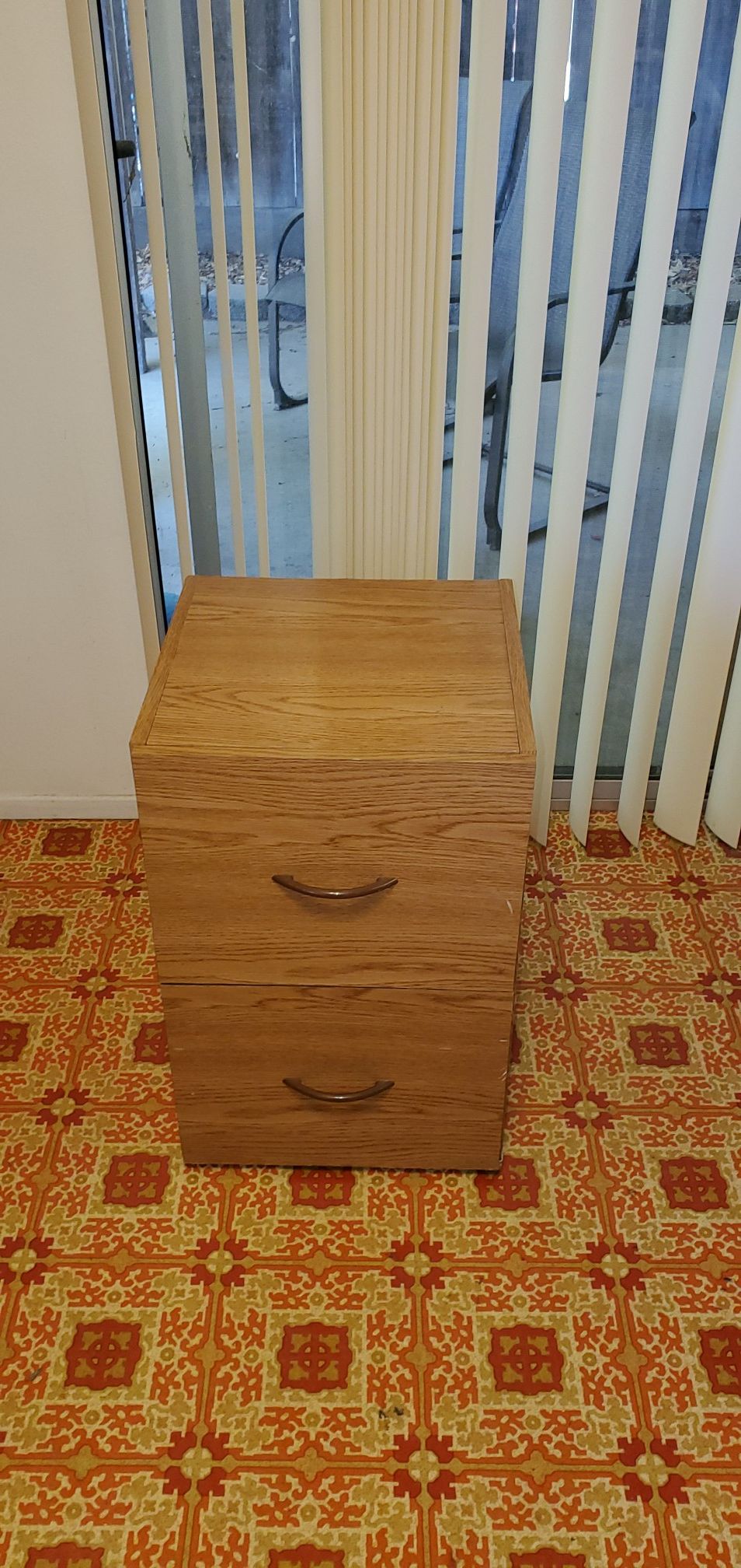2 drawer wooden filing cabnet
