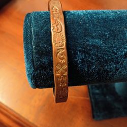 Vintage Simon Yazzie Navajo Solid Copper Bracelet
