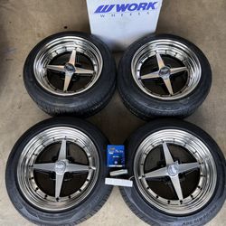4 New 15x9 Work Equip 01 4x100 and New Tires