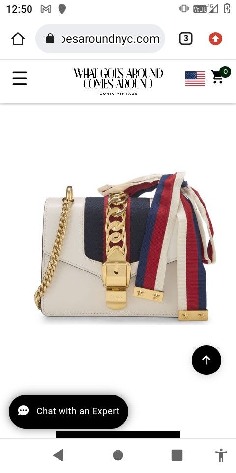 GUCCI
CREAM LEATHER SYLVIE CHAIN BAG MINI