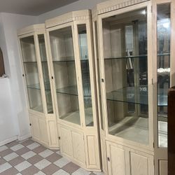 Tall Cabinets w/Glass Door & Shelves - Delivery Available