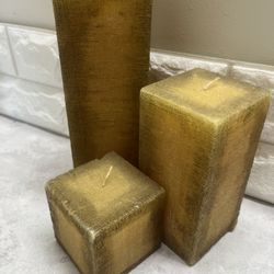 3 - Square Pillar Candles By Cardinal, Inc. 
