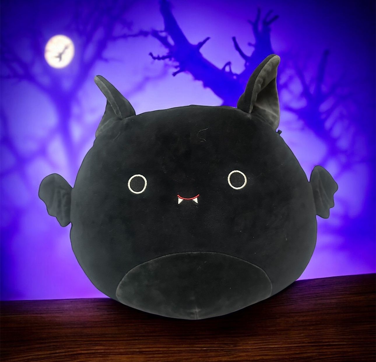Squishmallow Retired Emily Bat SOLID BLACK Large 16” Collectible Rare Plush