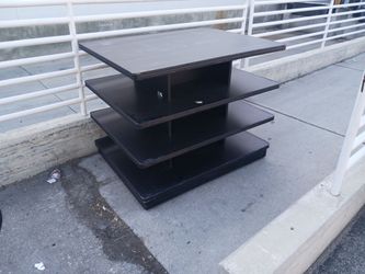 Retail display table on rollers 4 foot by 5 foot with four tiers
