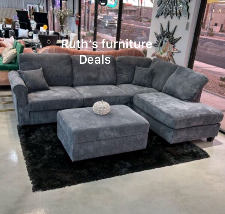 3-Pc Sectional Sofa Ottoman With Storage