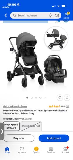 Evenflo Pivot Xpand Modular Travel System with LiteMax Infant Car Seat