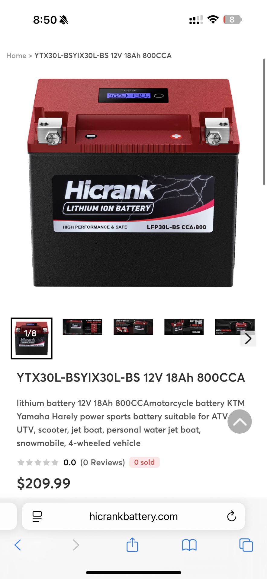 New lithium battery 12V 18Ah 800CCAmotorcycle battery KTM Yamaha Harely power sports battery suitable for ATV, UTV, scooter, jet boat, personal water