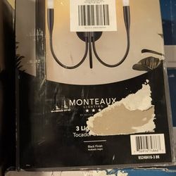 Monteaux Lighting Wells 3-Light Black Bathroom Vanity Light Fixture