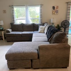 Large Gray Sectional Couch