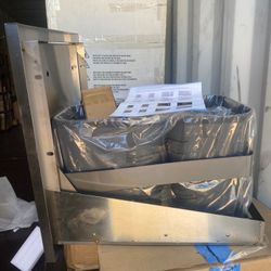 Bonfire Double Stainless Steel Outdoor BBQ Kitchen Trash Can 