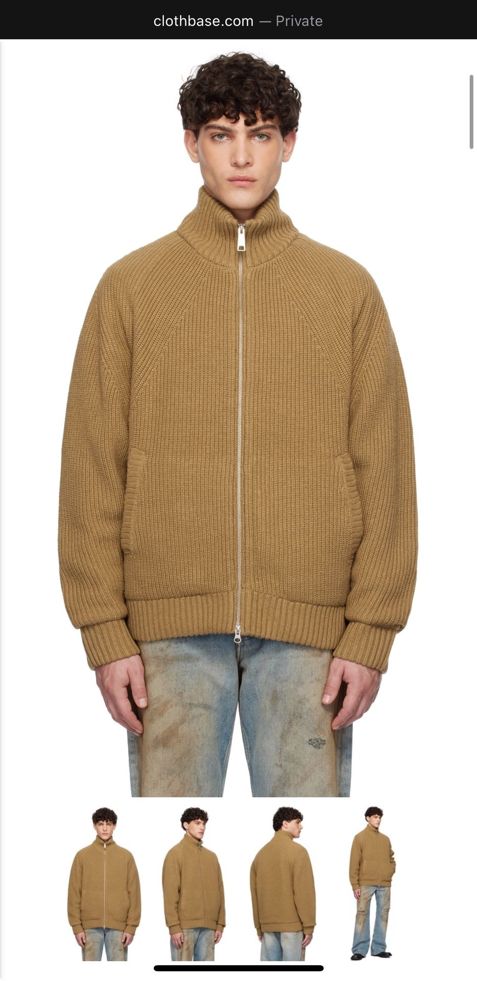 NWT Carhartt Work In Progress Tan Banley Sweater Jacket