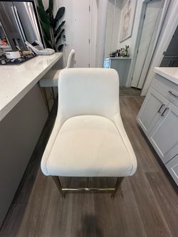 White/cream microfiber barstools