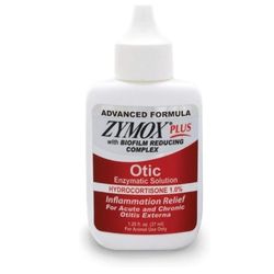 NEW Zymox Advanced Formula Otic Plus Enzymatic Ear Solution for Dogs and Cats with 1% Hydrocortisone, 1.25oz