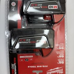 2 Pack Milwaukee Battery M18
