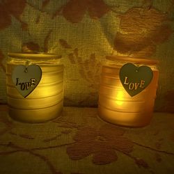 “Love” Tea Light Candle Holder With Tea Light Candle