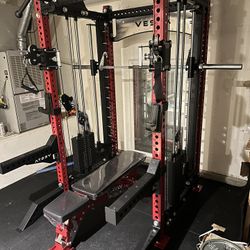 Vesta Fitness PRO SERIES Ultimate Half Rack Functional Trainer w/Smith Machine Bar | 320lb Stack | Gym Equipment | Fitness | Commercial | Squat Rack 