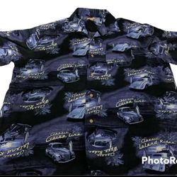 Men’s George Classic Car All Over Pattern Button Up Shirt Size XL